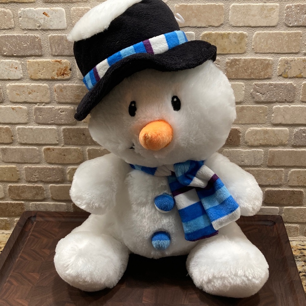 Plush Snowman with Hat and Scarf